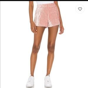 NWOT Lovers and Friends Nicola Velour Velvet Shorts Blush Medium